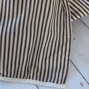 Ralph Lauren COLD SPRING Full Dust Ruffle Bedskirt~Black Ticking Stripe on Ivory